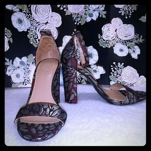 Strappy Chunky Open Toe Heels